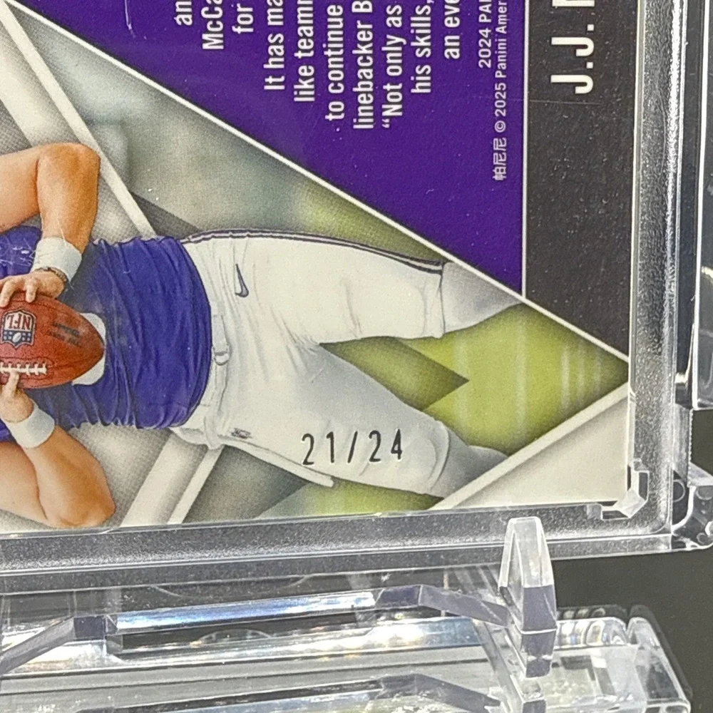 2024 Panini Phoenix Rising Rookies Dual Patch Auto Colorburst J.J. McCarthy /24
